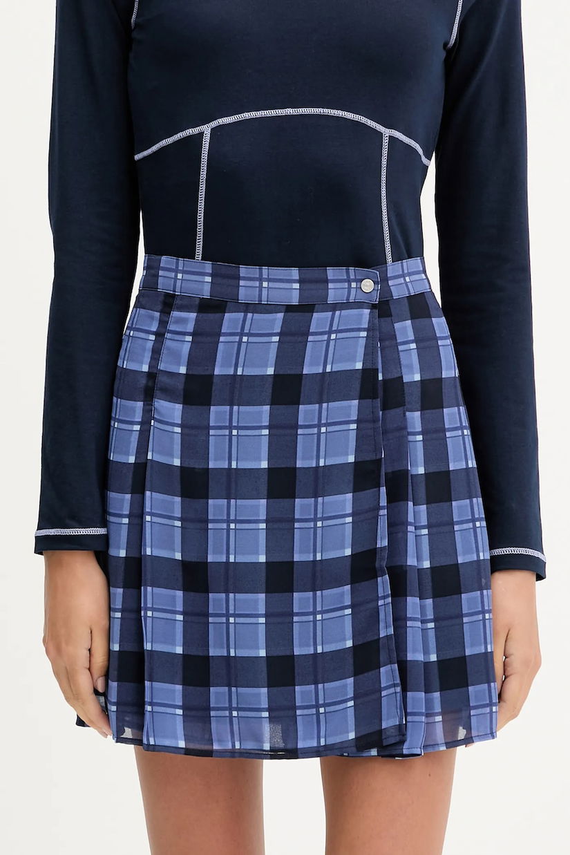 Tommy Jeans fustă culoarea bleumarin, mini, evazați, DW0DW21460