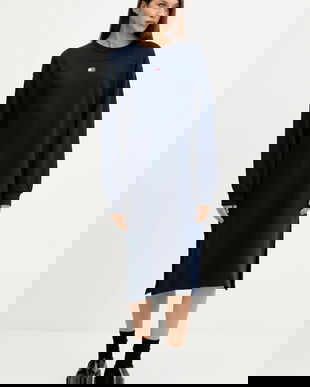 Tommy Jeans rochie din bumbac culoarea bleumarin, mini, oversize, DW0DW21484