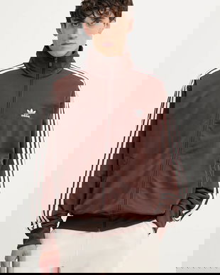 adidas Originals bluză Firebird Tt culoarea maro, cu imprimeu, KA0459