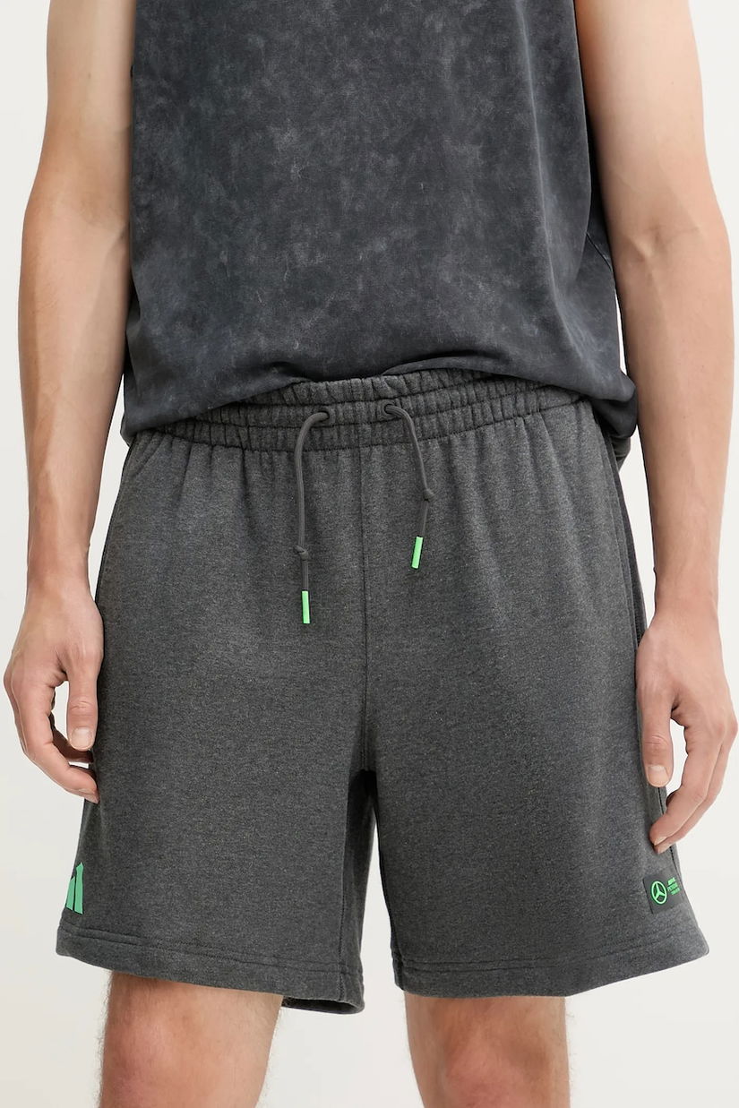 adidas pantaloni scurți din bumbac x Mercedes culoarea gri, JZ2213