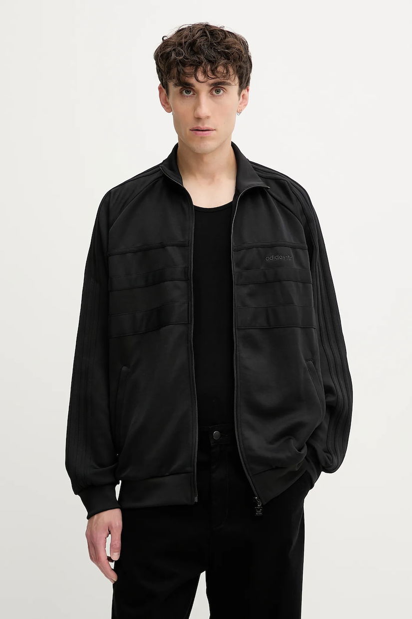 adidas Originals bluză First TT culoarea negru, cu imprimeu, JX1488
