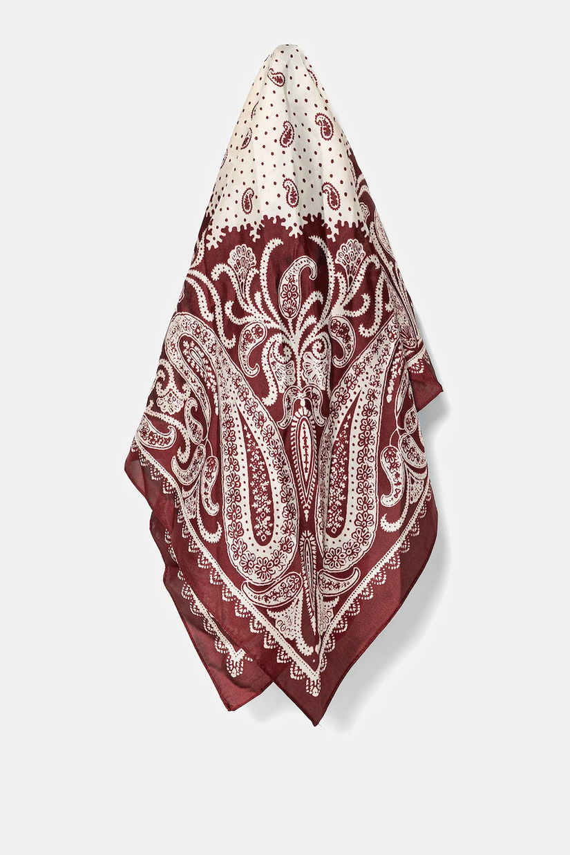 Aldo eșarfă culoarea bordo, cu imprimeu, BERNADETE.601