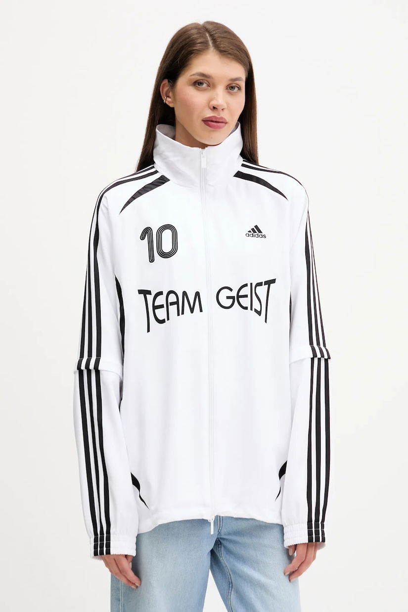adidas Originals bluză Ovzd Tracktop culoarea alb, cu imprimeu, KE7570
