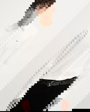 Tommy Jeans cămașă din bumbac culoarea bej, cu guler clasic, regular, DM0DM22026