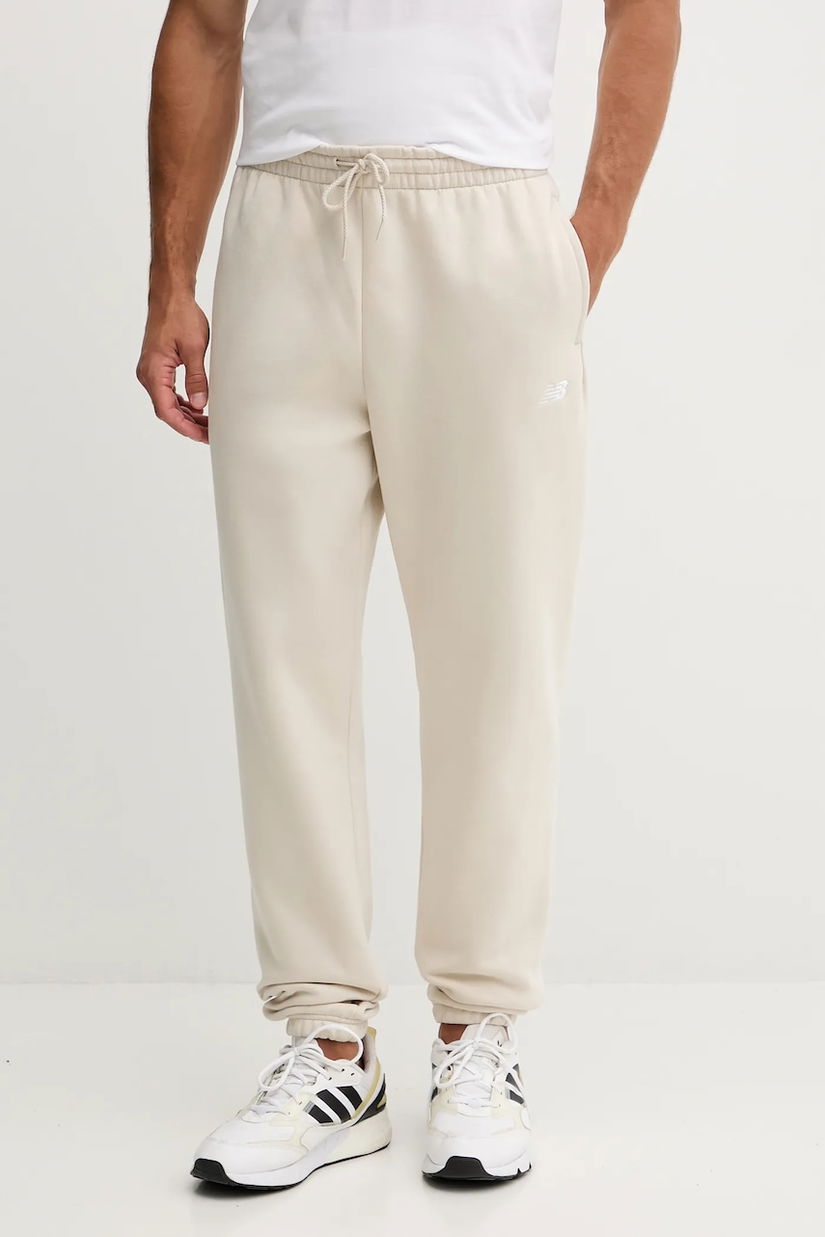 New Balance pantaloni de trening culoarea bej, uni, MP41503TWF