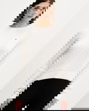 Tommy Jeans pulover de bumbac culoarea bej, light, DW0DW22165