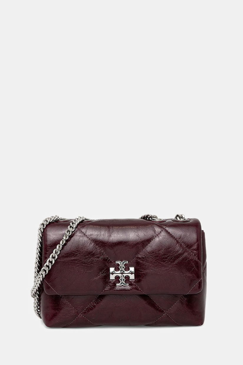 Tory Burch geantă de piele Kira Diamond culoarea violet, 169326.500