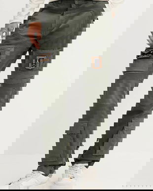 Aeronautica Militare pantaloni culoarea verde, cu fason cargo, PA1664UCT04241