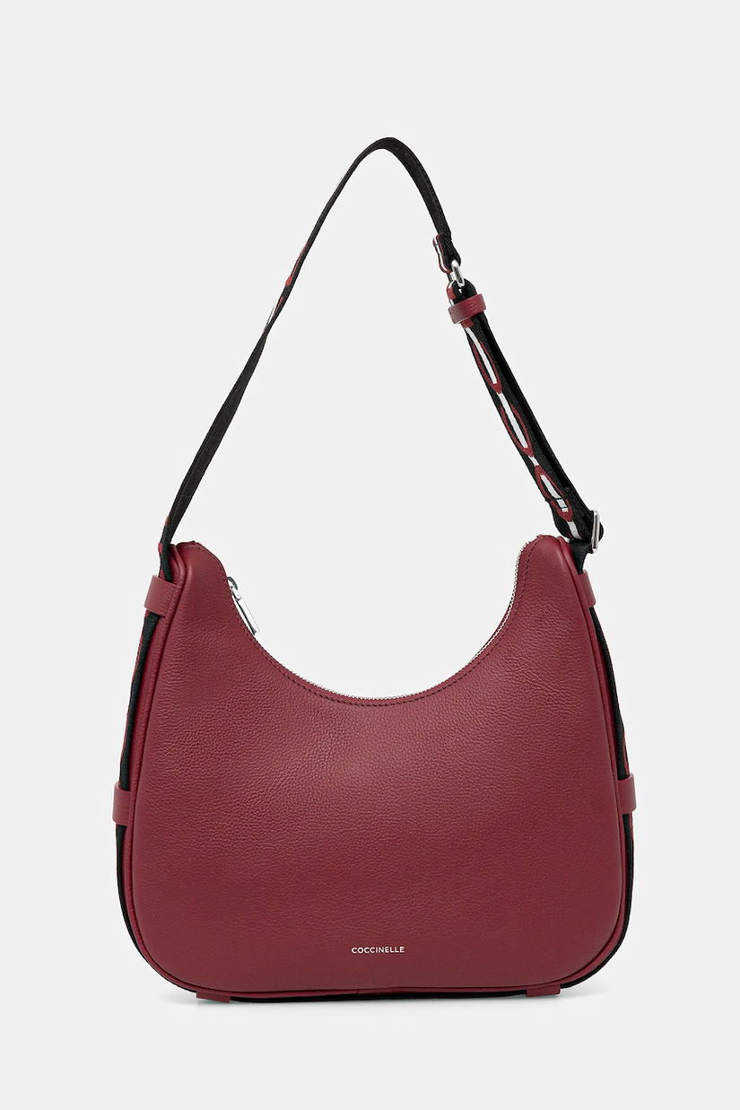 Coccinelle geantă de piele RAQUEL culoarea bordo, E1.SQ0.13.02.01