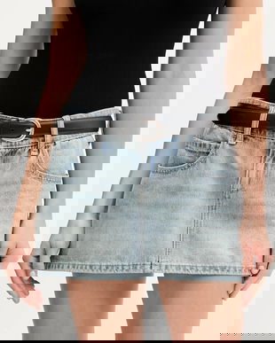 Hollister Co. fustă jeans mini, creion, KI343-5167