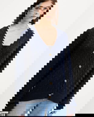 Tommy Jeans cardigan din bumbac culoarea bleumarin, light, DW0DW21681