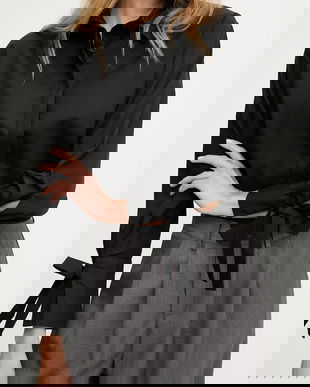 Answear.LAB camasa culoarea negru, cu guler clasic, relaxed