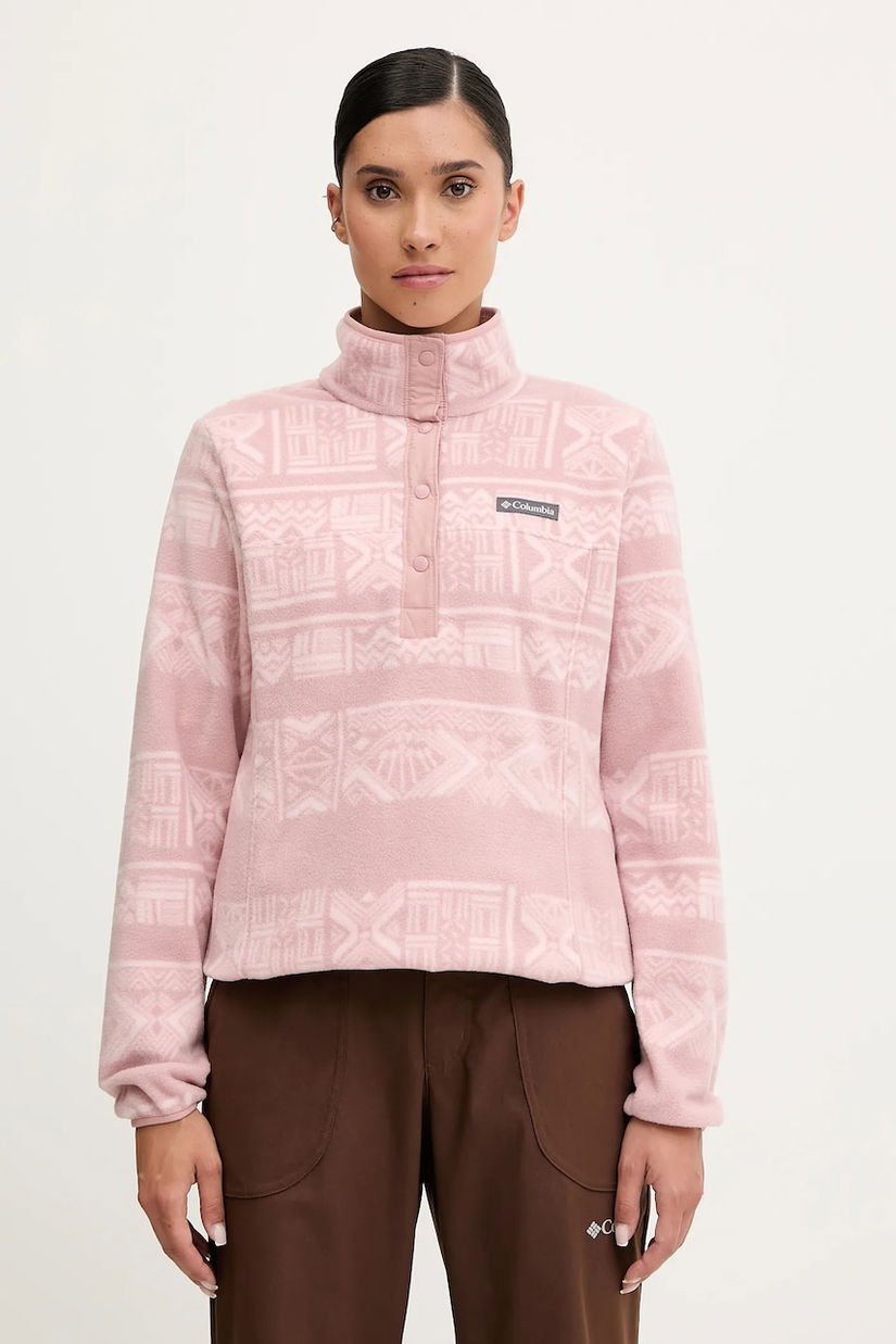 Columbia hanorac outdoor Benton Springs culoarea roz, cu model, 2085611