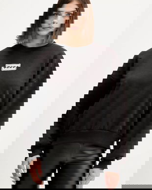 Vans bluză culoarea negru, uni, VN000Q30BLK1