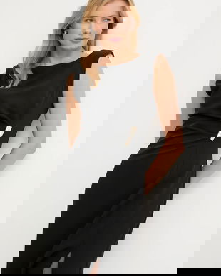 Answear.LAB rochie culoarea negru, midi, mulata