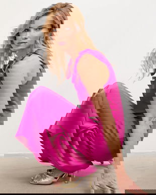 Answear.LAB rochie culoarea roz, maxi, drept