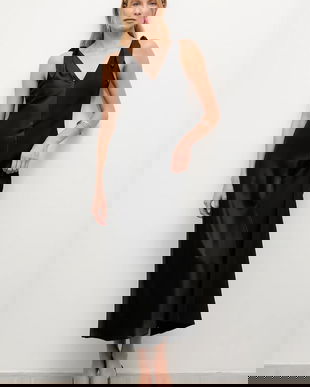 Answear.LAB rochie culoarea negru, maxi, drept