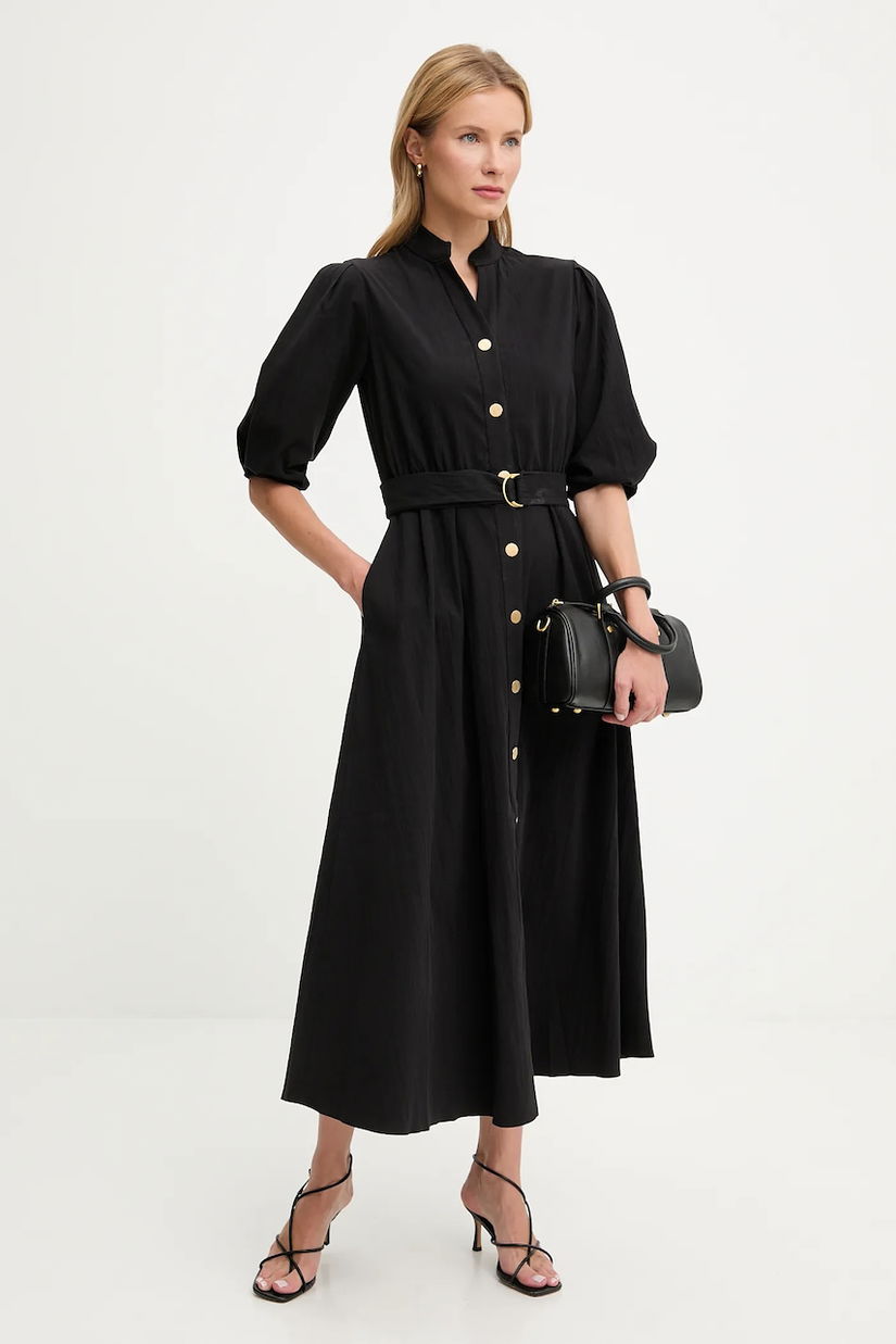 Answear.LAB rochie culoarea negru, maxi, evazati