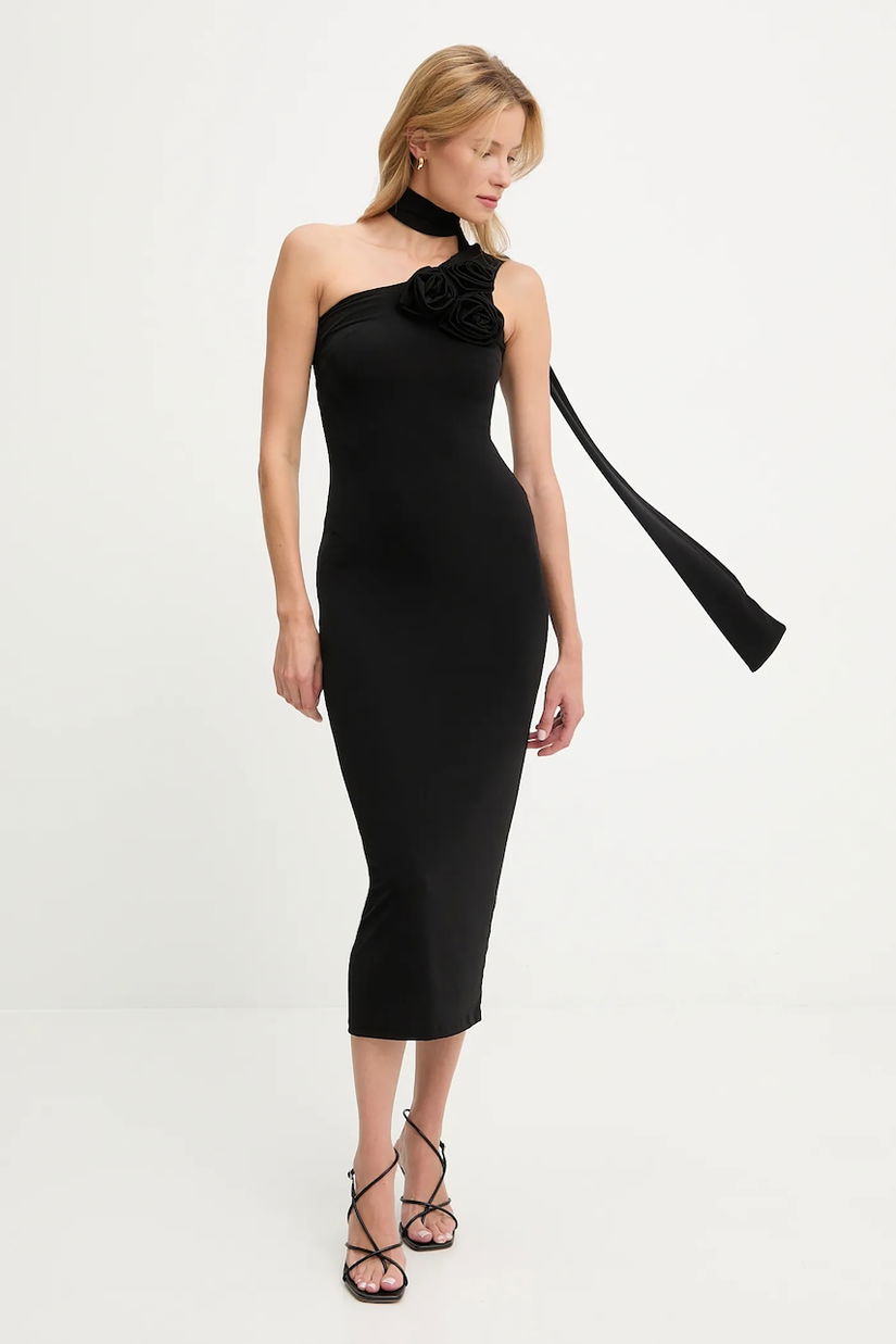 Answear.LAB rochie culoarea negru, midi, drept
