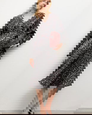 Answear.LAB rochie culoarea gri, midi, drept