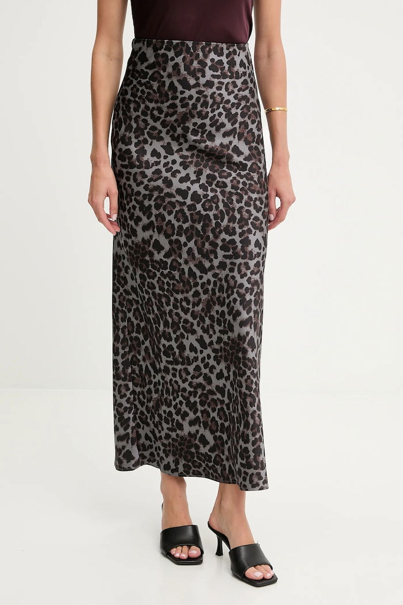 Answear.LAB fusta culoarea gri, maxi, drept