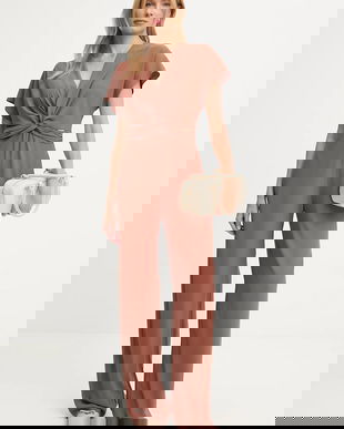 Answear.LAB salopeta culoarea maro, cu decolteu in v