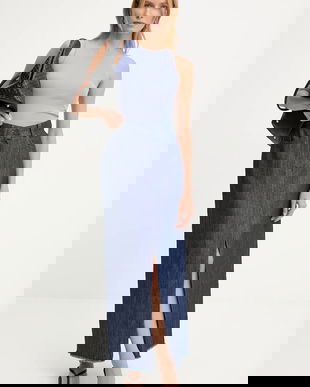 Answear.LAB fusta jeans maxi, drept