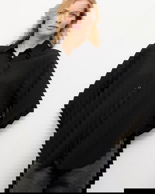 Answear.LAB camasa culoarea negru, cu guler clasic, relaxed