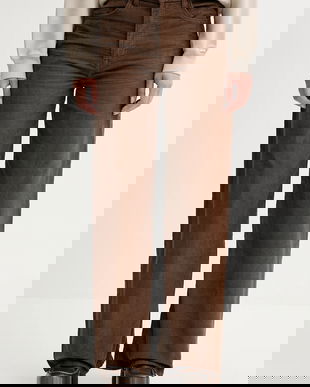 Levi's pantaloni de catifea cord RIBCAGE WL BRAIDED culoarea maro, lat, high waist, 001US