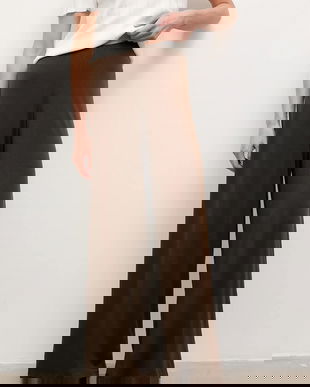 Answear.LAB pantaloni culoarea maro, neted