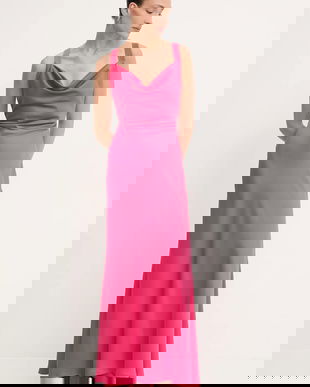 Answear.LAB rochie culoarea roz, maxi, evazati