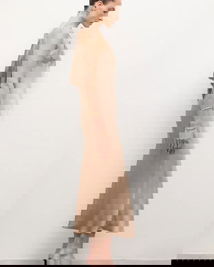 Answear.LAB rochie culoarea bej, maxi, drept