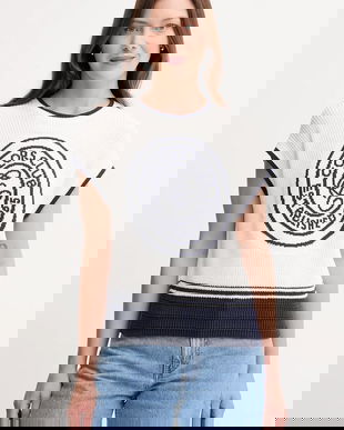 United Colors of Benetton vestă din bumbac culoarea alb, 1494E10EH