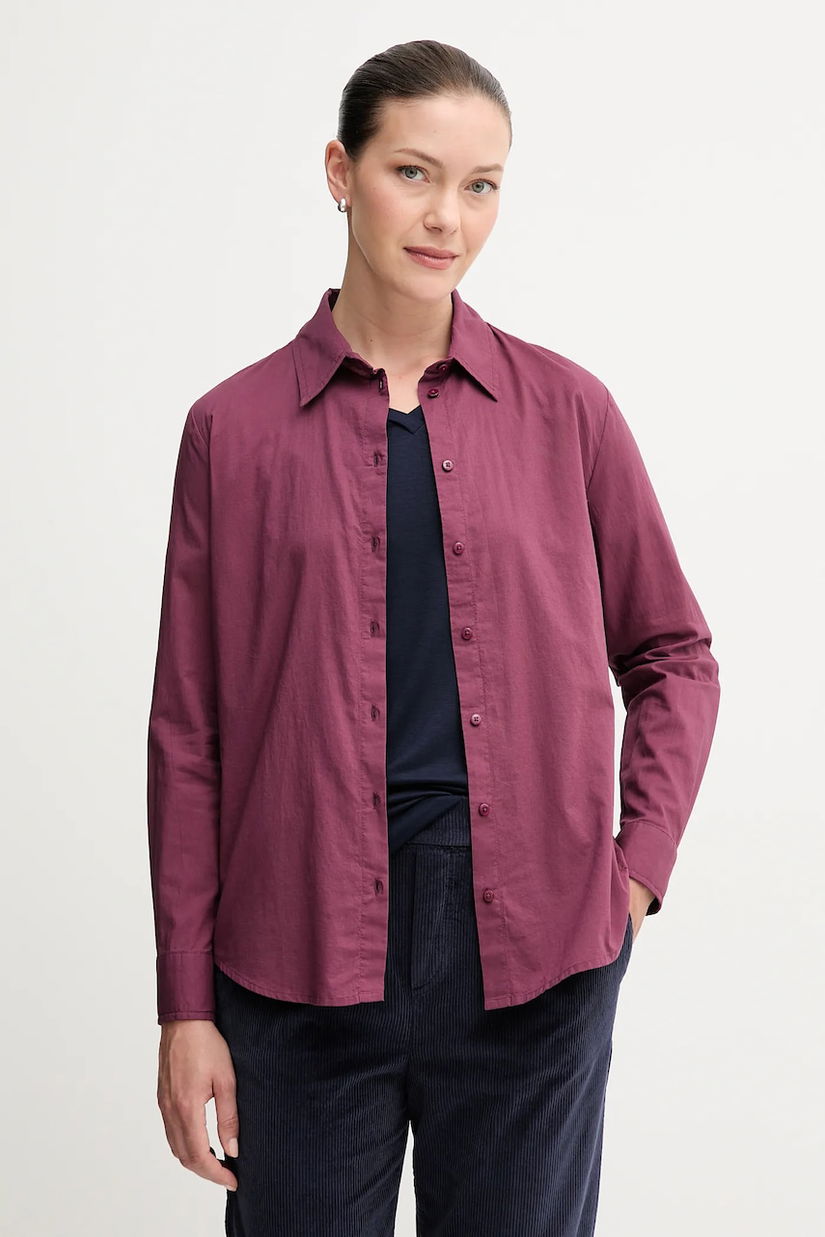 United Colors of Benetton cămașă din bumbac culoarea verde, cu guler clasic, regular, 5WPQDQ0AX