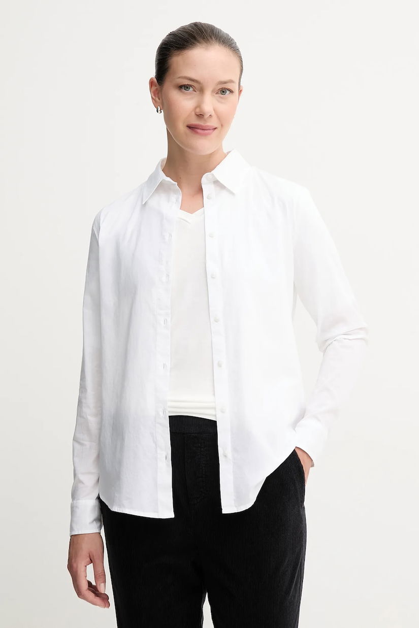 United Colors of Benetton cămașă din bumbac culoarea verde, cu guler clasic, regular, 5WPQDQ0AX