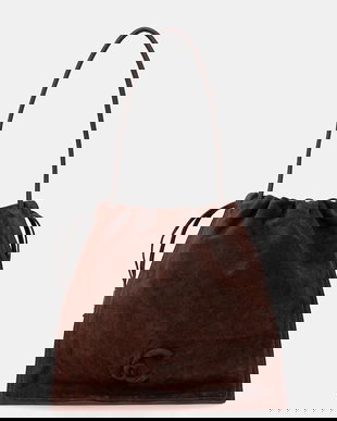 Coccinelle geanta de mână din piele întoarsă COCCINELLEDULSE SUEDE culoarea bej, E1 SS6 11 01 01