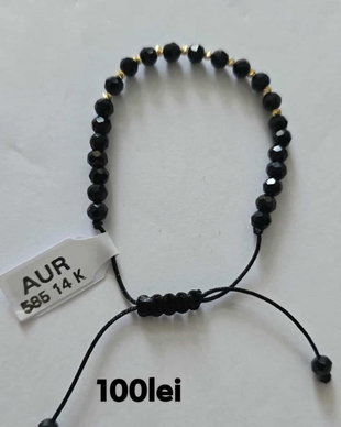 Brățară șnur cu bile din Aur14k 585 de 2mm