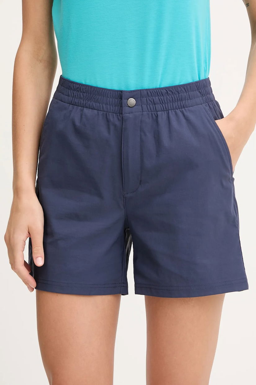 Columbia pantaloni scurți outdoor Cedar Crest culoarea albastru marin, uni, high waist, 2119823