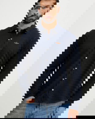 Aeronautica Militare cămașă culoarea bleumarin, cu guler clasic, regular, CA1265UP00342