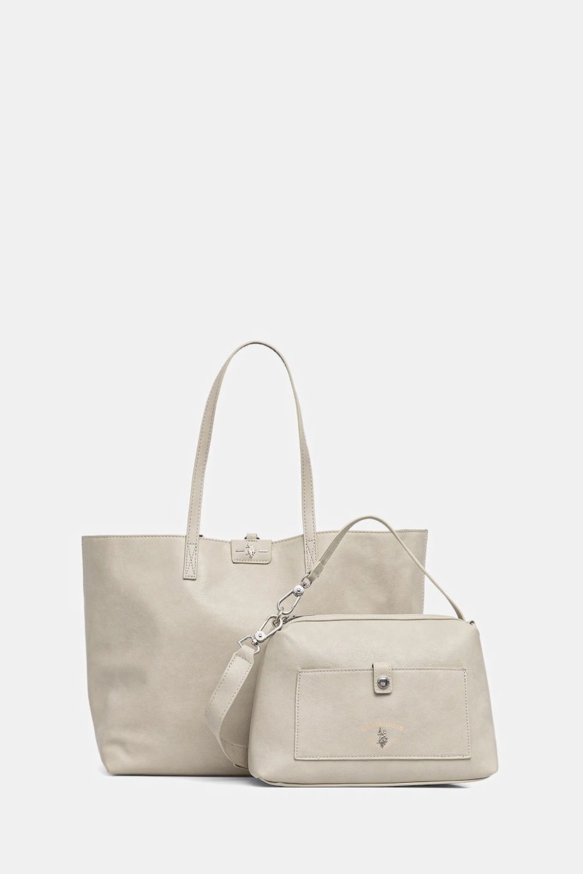 U.S. Polo Assn. poșetă cu două fețe Axtell Reversible culoarea gri, BIU4A8905WVP
