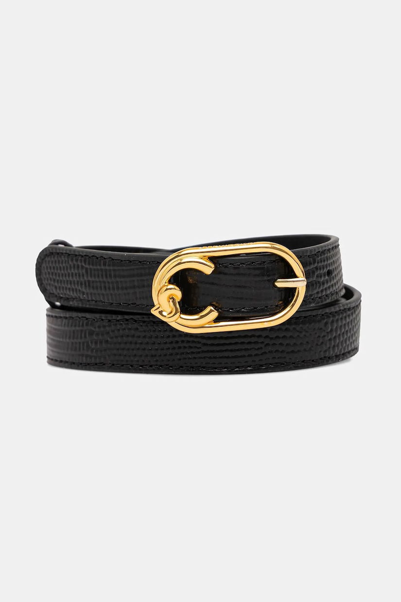 Coccinelle curea de piele LIZARD culoarea negru, E3.TBN.11.24.01
