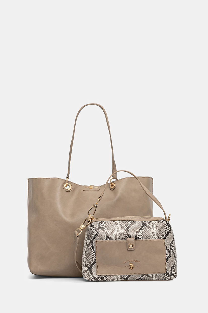 U.S. Polo Assn. poșetă cu două fețe Axtell Reversible culoarea maro, BIU4A8904WVP