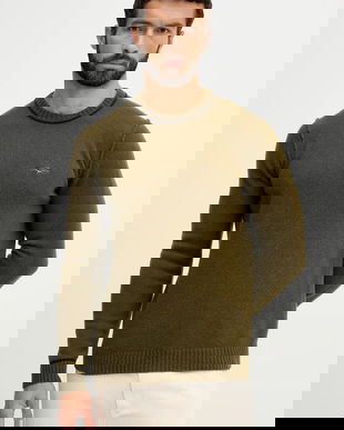 Aeronautica Militare pulover de lână culoarea verde, MA1608UL00924