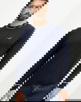 Aeronautica Militare pulover de lână culoarea bleumarin, MA1608UL00924