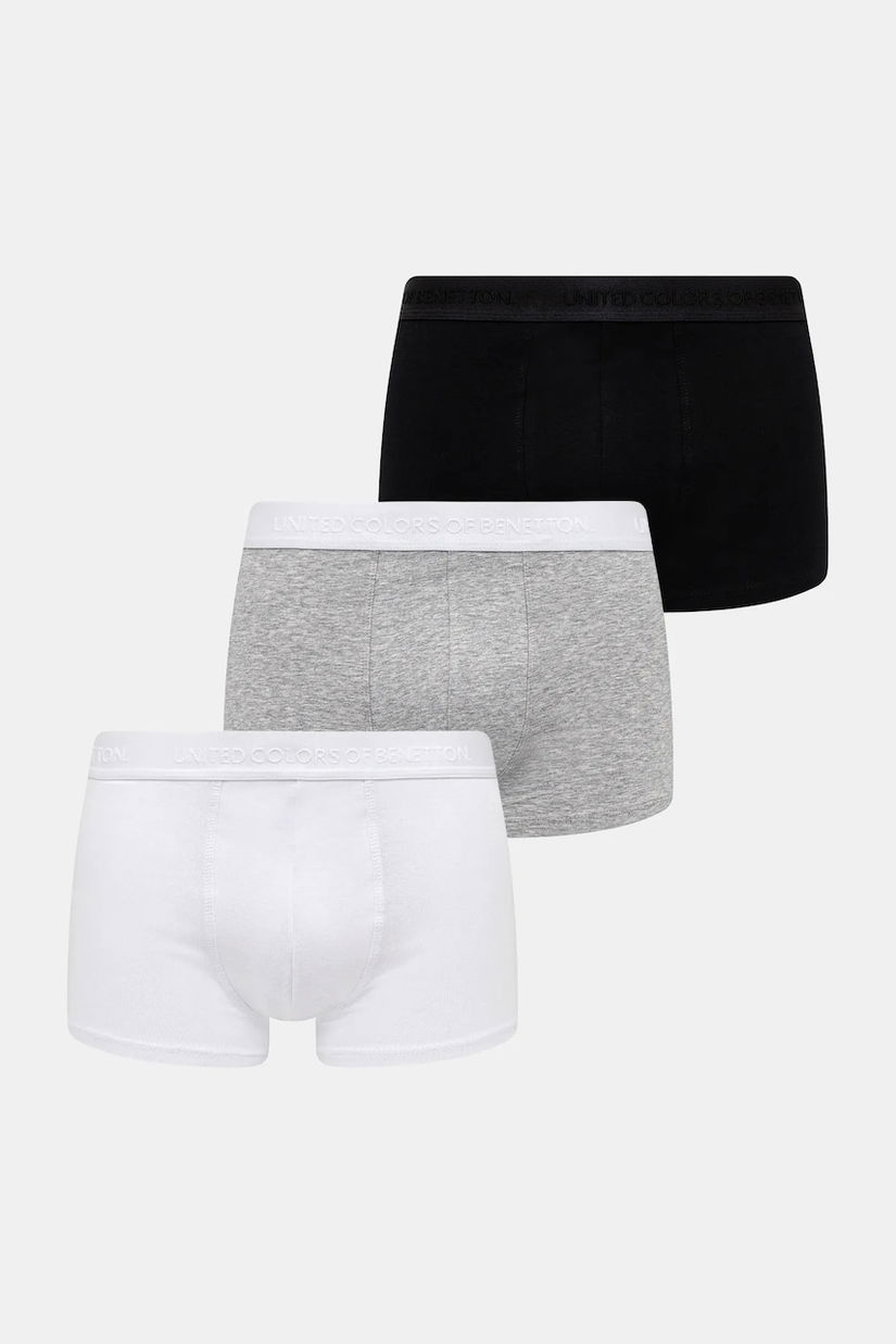 United Colors of Benetton boxeri 3-pack culoarea gri, 3OP82X01E
