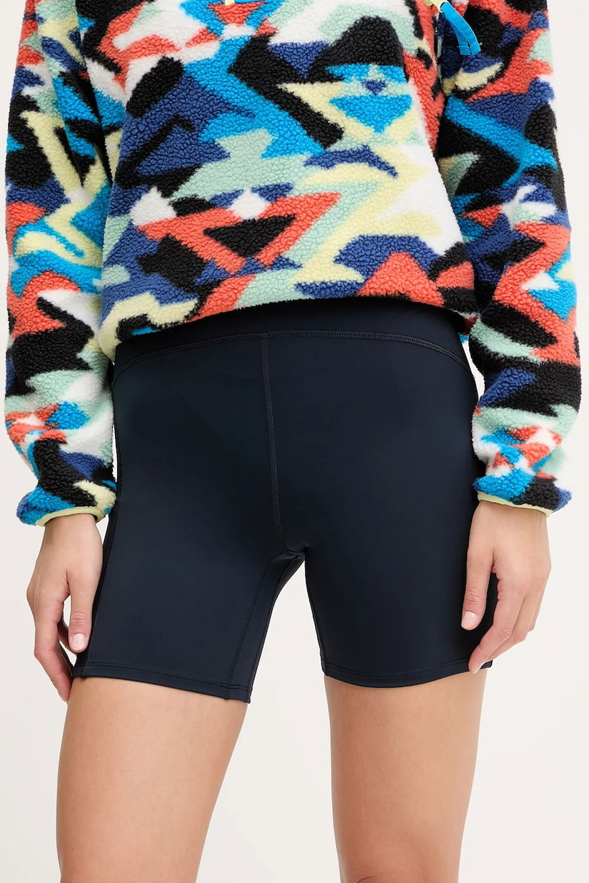 Helly Hansen pantaloni scurti HP femei, culoarea albastru marin, neted, high waist, 34316