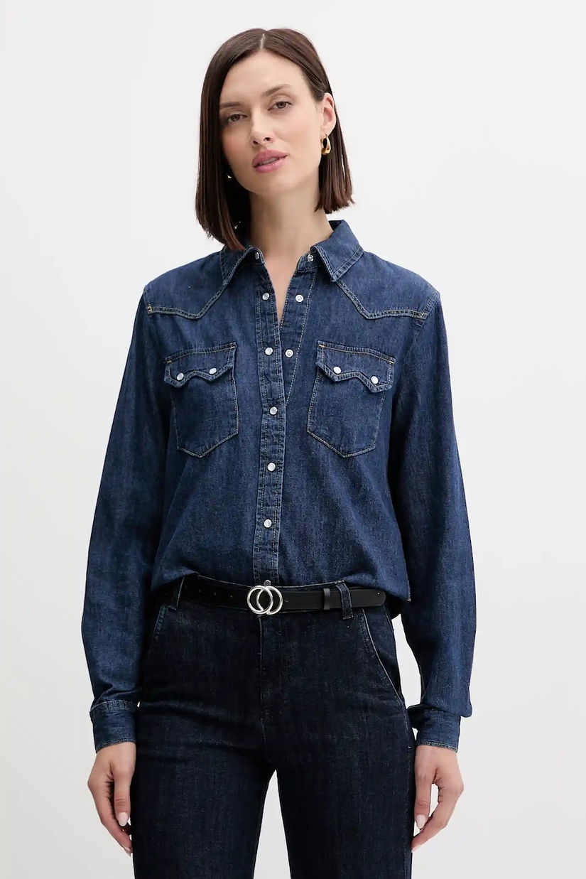 United Colors of Benetton camasa jeans cu guler clasic, regular
