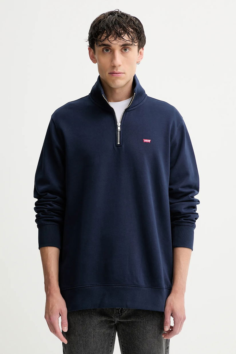 Levi's hanorac de bumbac culoarea bleumarin, uni, A8606