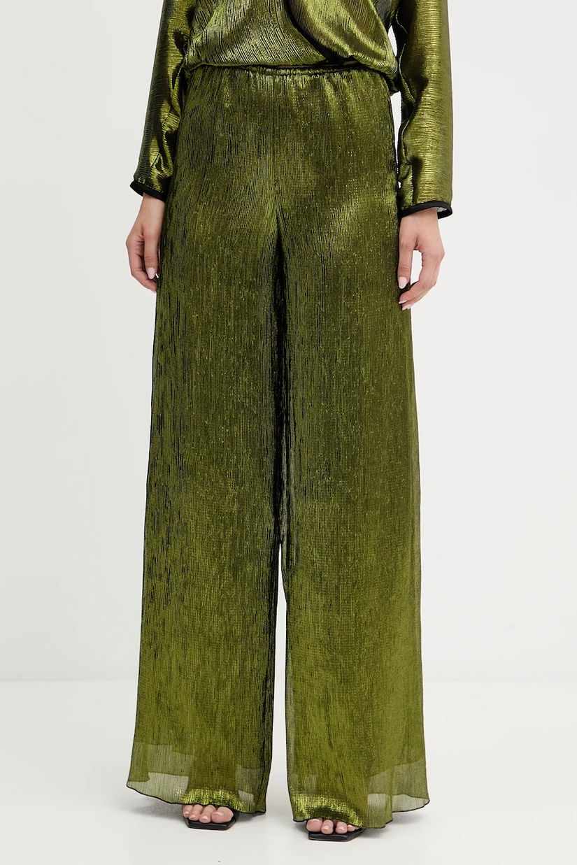 Forte Forte pantaloni culoarea verde, lat, high waist, 14106.my.pants