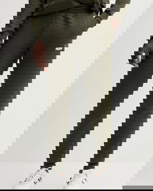 Puma pantaloni de trening culoarea verde, cu imprimeu, 684713